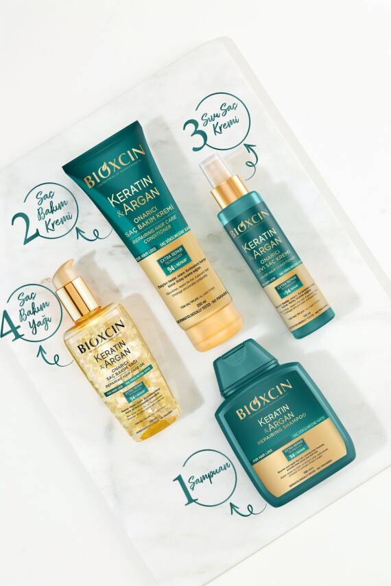 Bioxcin Keratin & Argan Onarıcı Şampuan 300 Ml - Yıpranmış Ve Hasar Görmüş Saçlar 2 Li Avantaj Set - 10