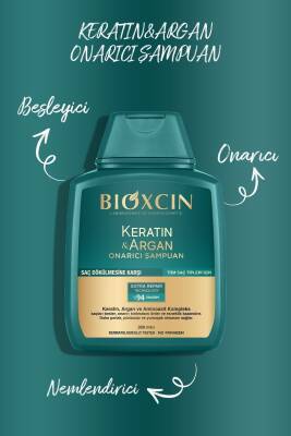 Bioxcin Keratin & Argan Onarıcı Şampuan300 Ml + Kertin Argan Saç Bakım Yağı - 4
