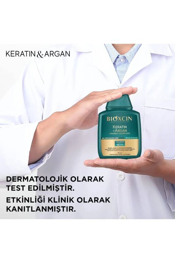 Bioxcin Keratin & Argan Onarıcı Şampuan300 Ml + Kertin Argan Saç Bakım Yağı - 7