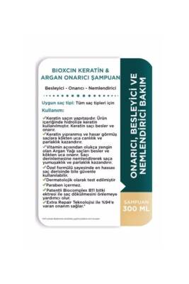 Bioxcin Keratin & Argan Onarıcı Şampuan300 Ml + Kertin Argan Saç Bakım Yağı - 8