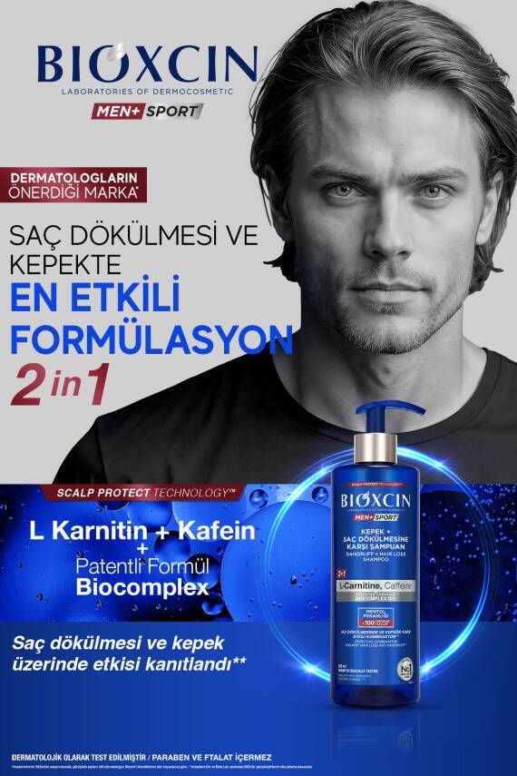Bioxcin Men Sport Kepek Ve Saç Dökülmesine Karşı Şampuan 500 ml - Dökülme, Pullanma, Kaşıntı, Kepek Önleyici - 2