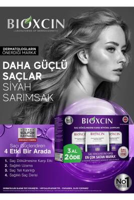 Bioxcin Siyah Sarımsak Şampuanı 3 al 2 Öde 3x300 Ml - Yıpranmış Seyrek Dökülen Saçlar - 8