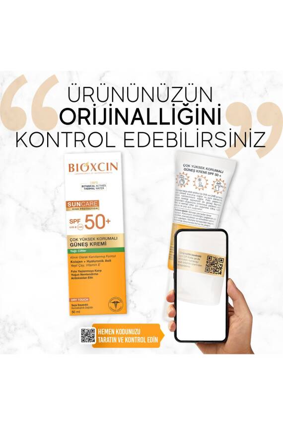 Bioxcin Sun Care Çok Yüksek Koruma Yağlı Ciltler için Güneş Kremi Spf 50+ 50 Ml - Kolajen ve Hyaluronik Asit - 8