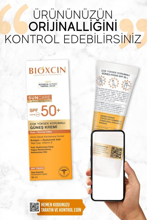 Bioxcin Sun Care Spf 50 Çok Yüksek Korumalı Güneş Kremi 50 ml Kuru Ve Normal Cilt - Kolajen Hyaluronik Asit - 9