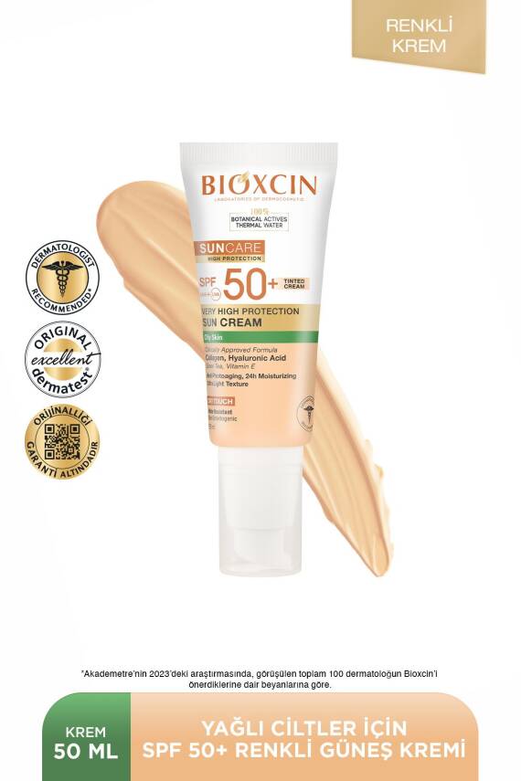 Bioxcin Sun Care Yağlı Ciltler Için Tinted Güneş Kremi Spf 50 50 ml - Renkli, Kolajen ve Hyaluronik Asit - 9
