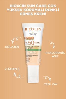 Bioxcin Sun Care Yağlı Ciltler Için Tinted Güneş Kremi Spf 50 50 ml - Renkli, Kolajen ve Hyaluronik Asit - 10