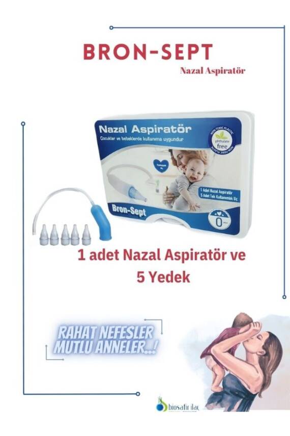 Bron-Sept Bebek Burun Aspiratörü 1 Adet Nazal Aspiratör ve 5 Adet Yedek - 1