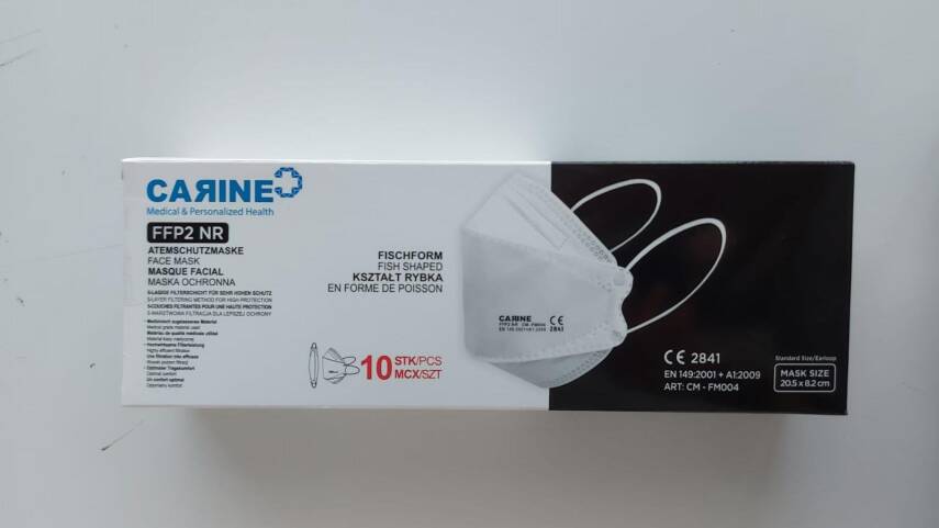 Carine FFP2 NR 10'lu Maske Beyaz - 1