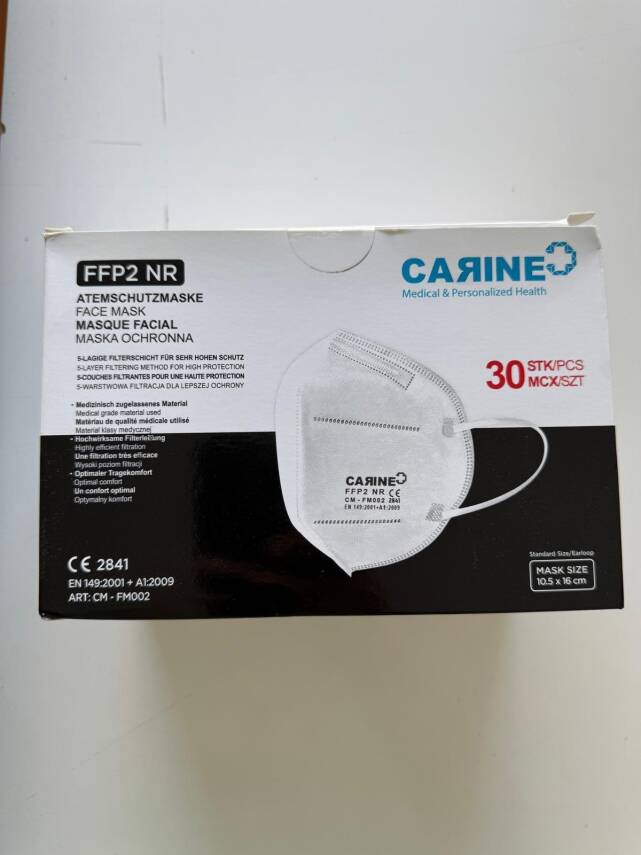 Carine FFP2 NR 30'lu Maske Siyah - 1
