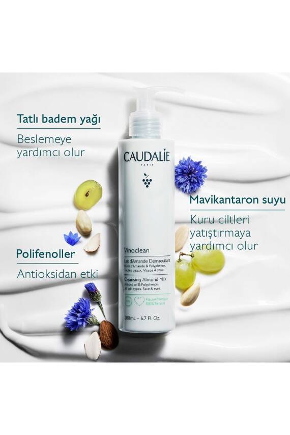 Caudalie Vinoclean Badem Yağlı Temizleme Sütü 200 ml - 2