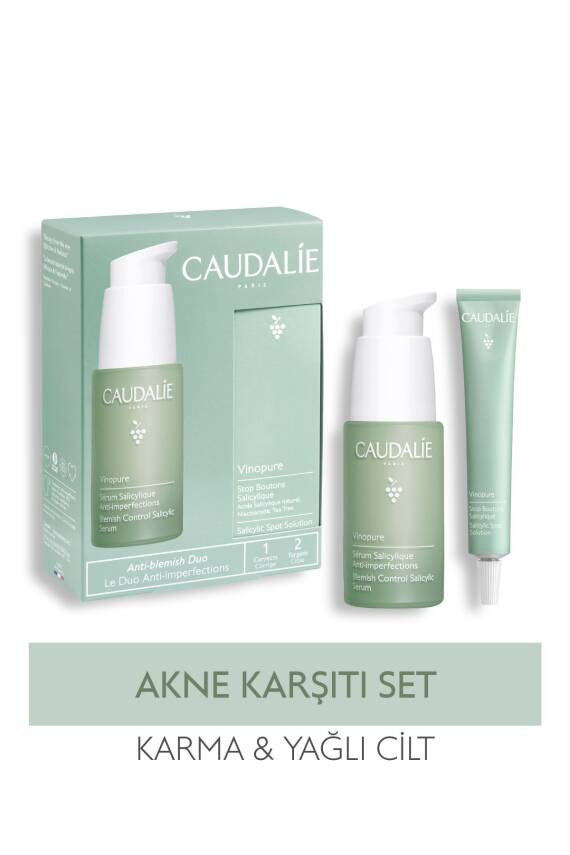 Caudalie Vinopure Akne Karşıtı Set - Vinopure Serum 30 ml + Spot Krem 15 Hediye - 1