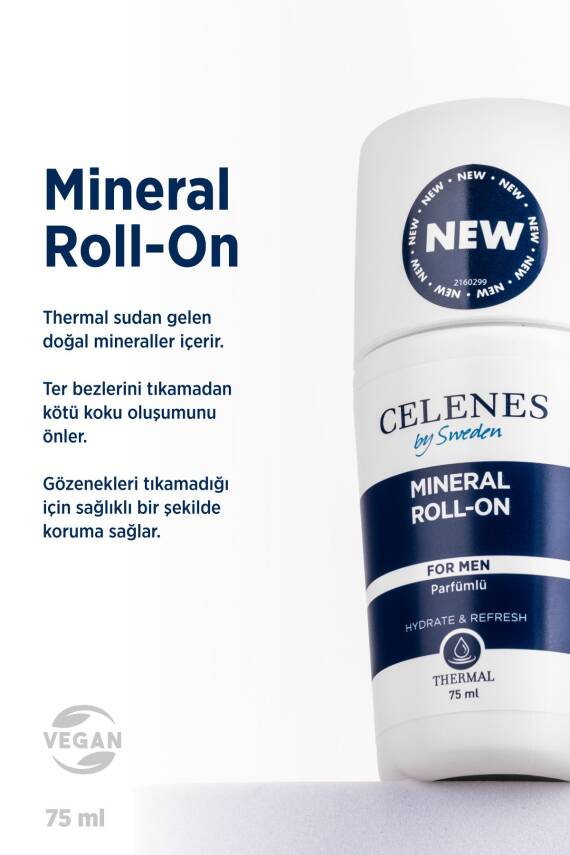 Celenes Alüminyum Içermeyen Beyazlatıcı Etkili Thermal Roll On Ve Deodorant - For Men 75 ml - 2