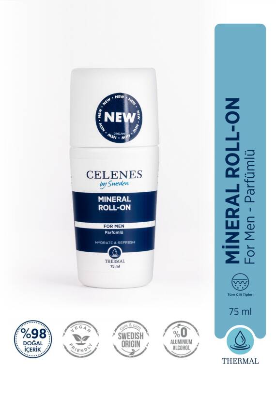 Celenes Alüminyum Içermeyen Beyazlatıcı Etkili Thermal Roll On Ve Deodorant - For Men 75 ml - 1