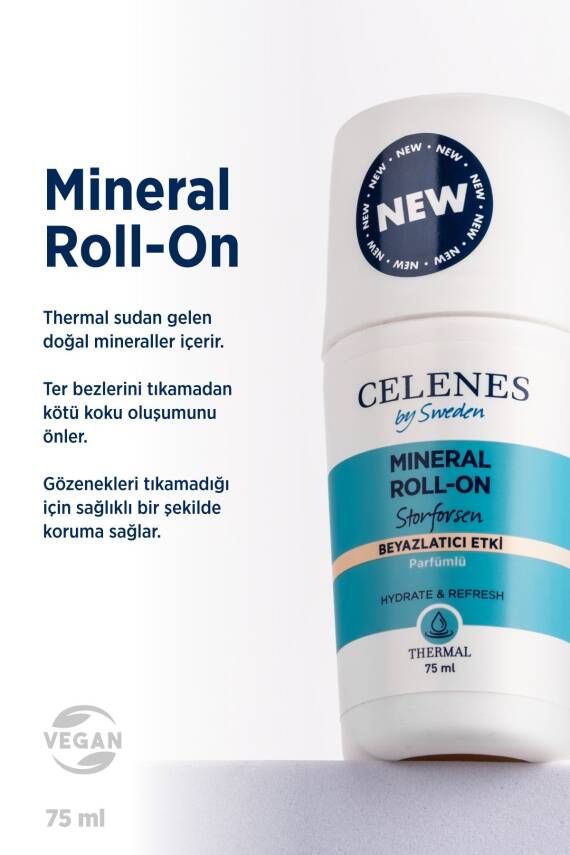 Celenes Alüminyum Içermeyen Beyazlatıcı Etkili Thermal Roll On Ve Deodorant - Storforsen 75 ml - 2