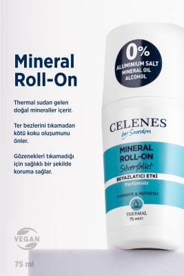Celenes Alüminyum - Parfüm Içermeyen Beyazlatıcı Etkili Thermal Roll On Ve Deodorant - Silverfallet 75 ml - 2