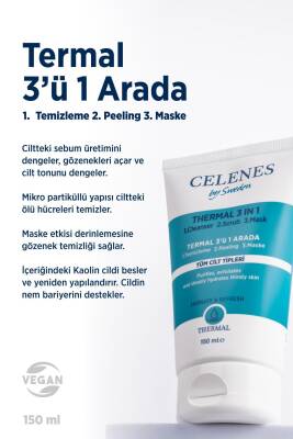 Celenes Nemlendirici Ve Canlandırıcı Thermal 3'ü 1 Arada Thermal Peeling Maske 150 ml - 2
