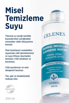 Celenes Nemlendirici Ve Canlandırıcı Thermal Misel Temizleme Suyu Kuru Ve Hassas Ciltler 250 ml - 2