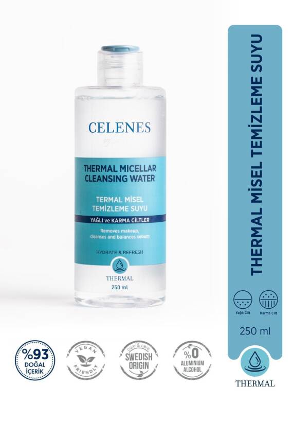 Celenes Nemlendirici Ve Canlandırıcı Thermal Misel Temizleme Suyu Yağlı Ve Karma Ciltler 250 ml - 1