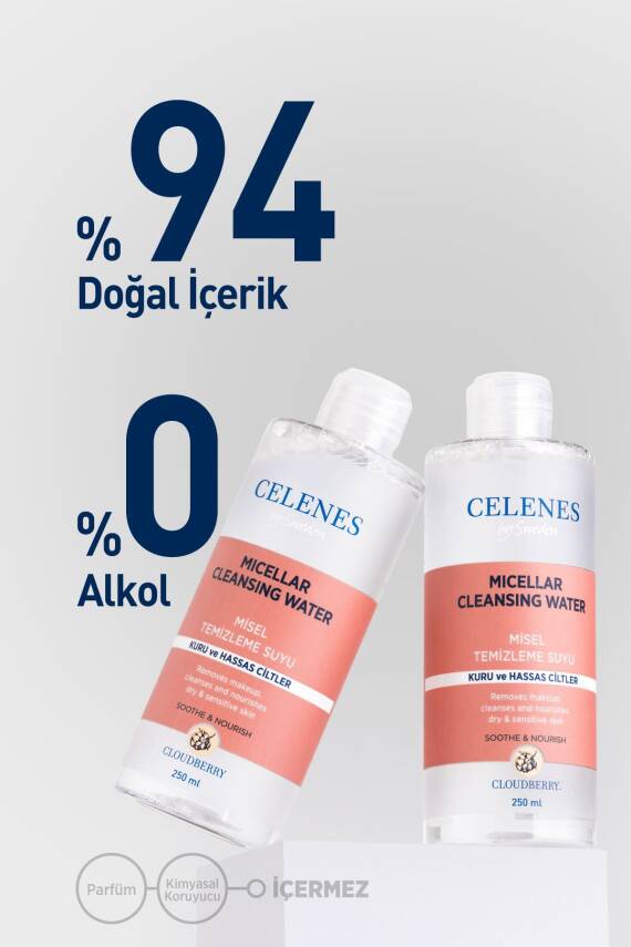 Celenes Yoğun Nemlendici Ve Yatıştırıcı Cloudberry Misel Temizleme Suyu Kuru Ve Hassas Ciltler 250 ml - 3