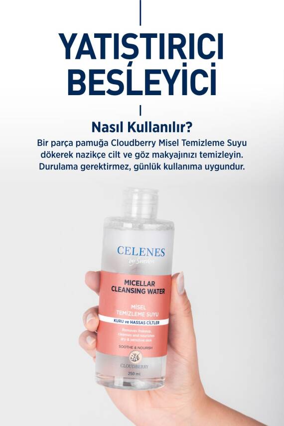 Celenes Yoğun Nemlendici Ve Yatıştırıcı Cloudberry Misel Temizleme Suyu Kuru Ve Hassas Ciltler 250 ml - 4