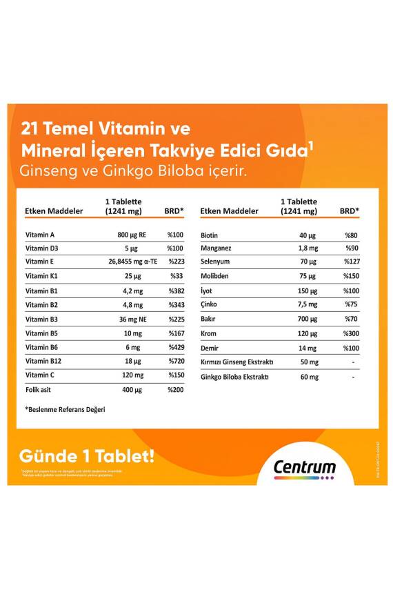 Centrum Energy Multivitamin 30'lu Tablet - 3
