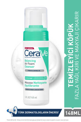 Cerave Karma ve Hassas Ciltler için Balancing Air Foam Yüz Temizleyici Köpük 148 ml - CeraVe