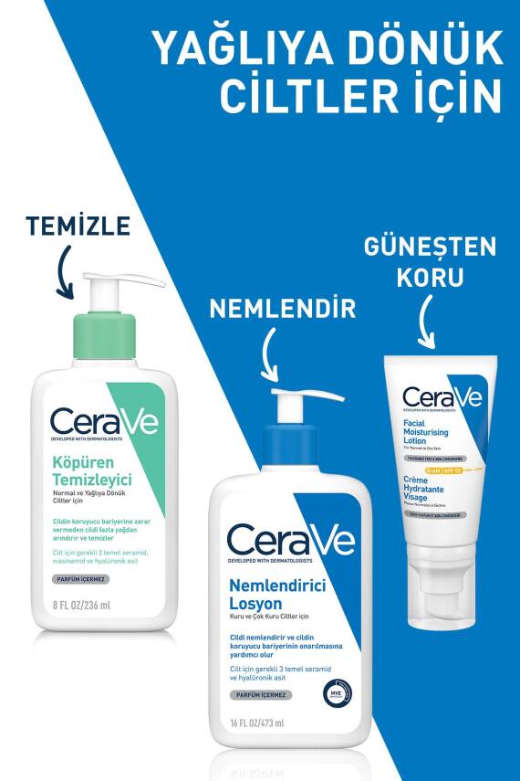Cerave Köpüren Temizleyici Seramid Içerikli Normal & Yağlı Ciltler Yüz Vücut 236 ml - 5