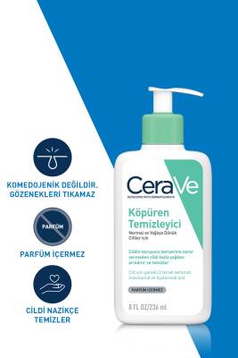 Cerave Köpüren Temizleyici Seramid Içerikli Normal & Yağlı Ciltler Yüz Vücut 236 ml - 6