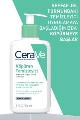 Cerave Köpüren Temizleyici Seramid Içerikli Normal & Yağlı Ciltler Yüz Vücut 236 ml - 7