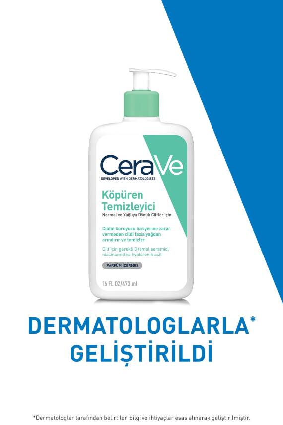 Cerave Köpüren Temizleyici Seramid Içerikli Normal & Yağlı Ciltler Yüz Vücut 473 ml - 4