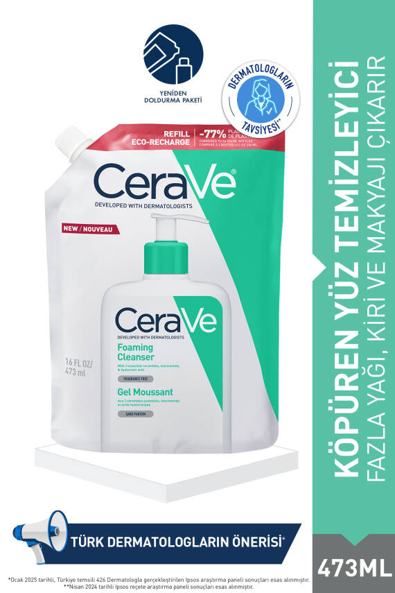 Cerave Köpüren Yüz Temizleyici Yeniden Dolum Paketi - Refill 473 ml - 1