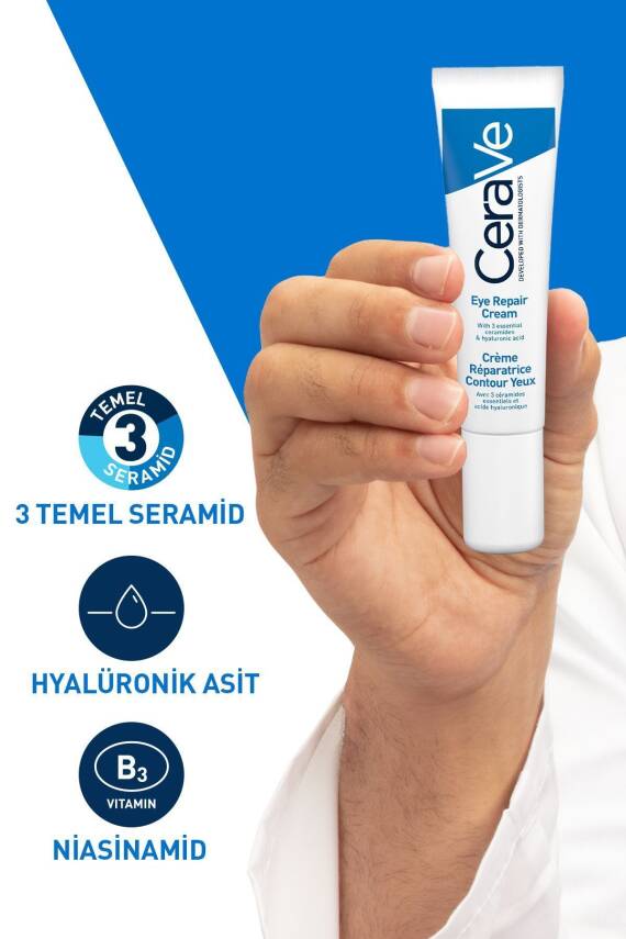 Cerave Koyu Halka ve Göz Altı Torba Görünümü Karşıtı, Nemlendirici Ve Onarıcı Göz Kremi 14ML - 3