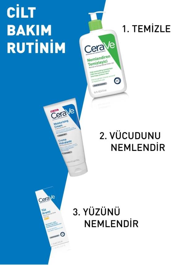 CeraVe Nemlendici Krem Kuru Ciltler Seramid ve Hyalüronik Asit İçerikli Yüz Vücut 177ml - 7