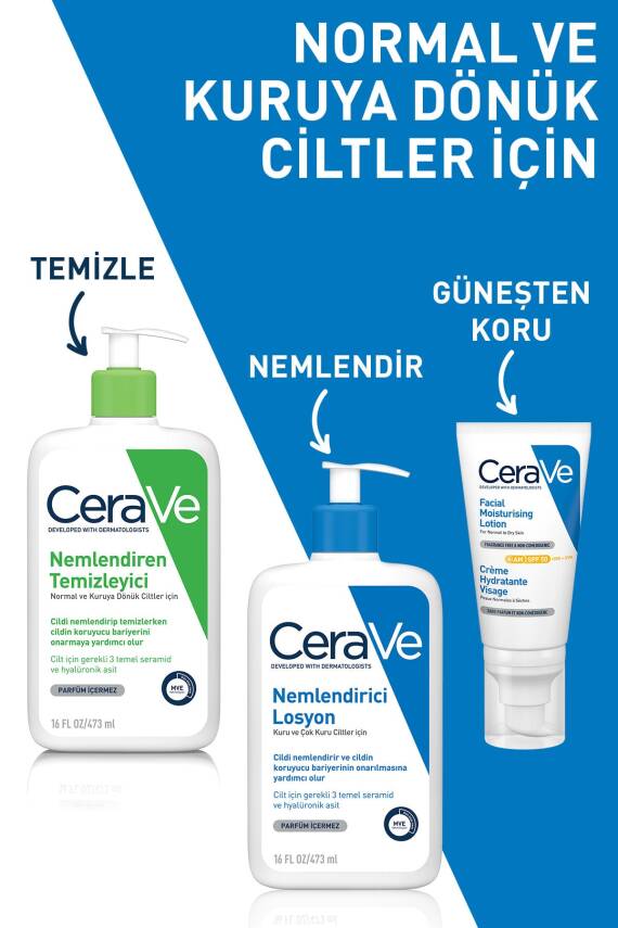 Cerave Nemlendiren Temizleyici Kuru & Normal Ciltler Yüz Vücut 473 ml - 5