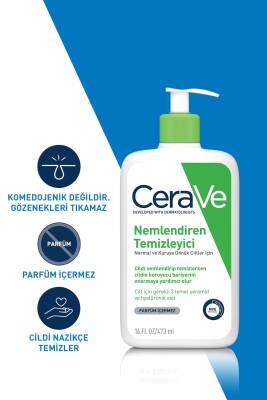 Cerave Nemlendiren Temizleyici Kuru & Normal Ciltler Yüz Vücut 473 ml - 6