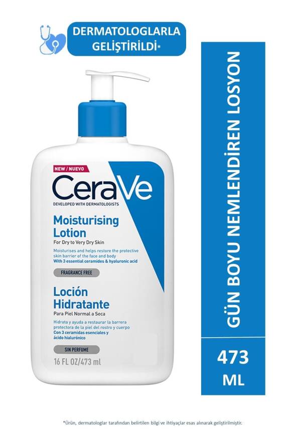 Cerave Nemlendirici Losyon Kuru Ciltler Seramid Ve Hyalüronik Asit Içerikli Yüz Vücut 473ml - 1