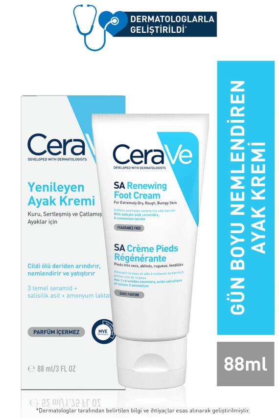Cerave Renewing Foot Cream 88 ml - Yenileyici Ayak Kremi - 1