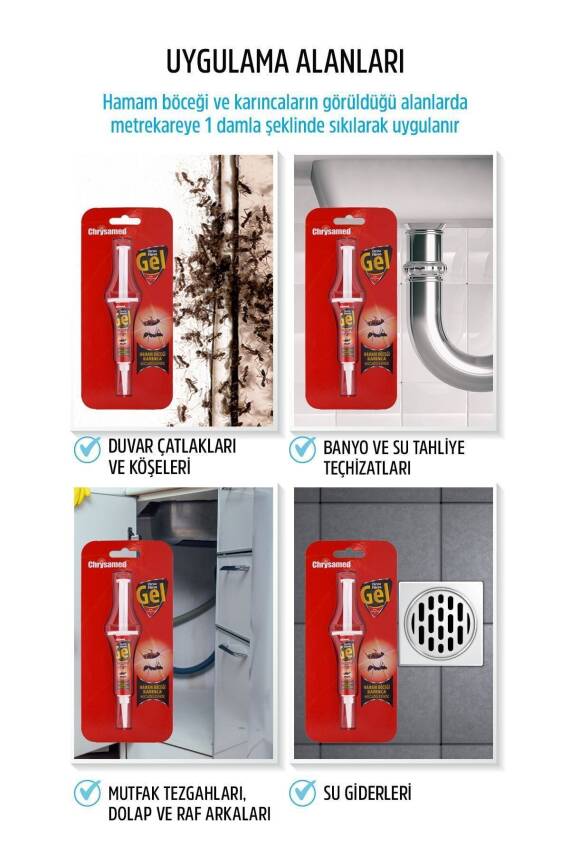 Chrysamed Hamam Böceği Jeli Fibron Gel 5 Gr. - 6