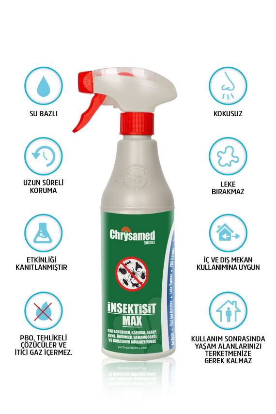 Chrysamed Insektisit Max 500ml Hamam Böceği, Karınca, Kene Vs. - 3