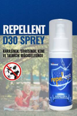 Chrysamed Repellent D30 Sprey Sivrisinek Karasinek Tatarcık Kene Kovucu Koruyucu Sprey 100 ml Çocuk Yetişkin - 2