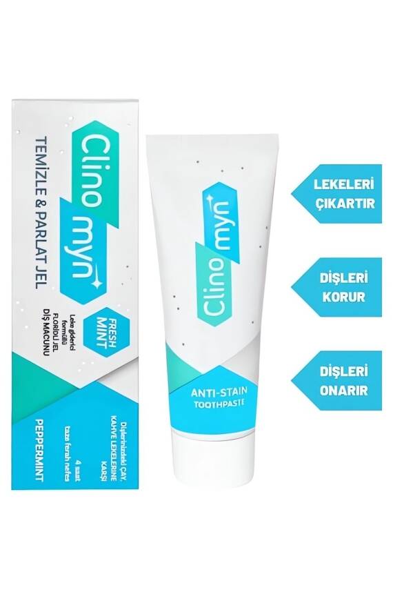 Clinomyn Fresh Diş Beyazlatan Ve Parlatan Jel Diş Macunu 75 ml X 2 Adet - 3