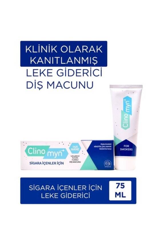 Clinomyn Sigara Içenler Için Diş Beyazlatan Leke Giderici Smokers Diş Macunu 75 ml - 1