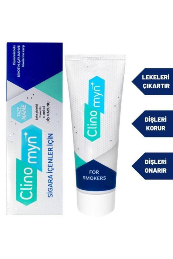 Clinomyn Sigara Içenler Için Smokers Diş Beyazlatan Leke Giderici Diş Macunu 75 ml 2 Adet - 3