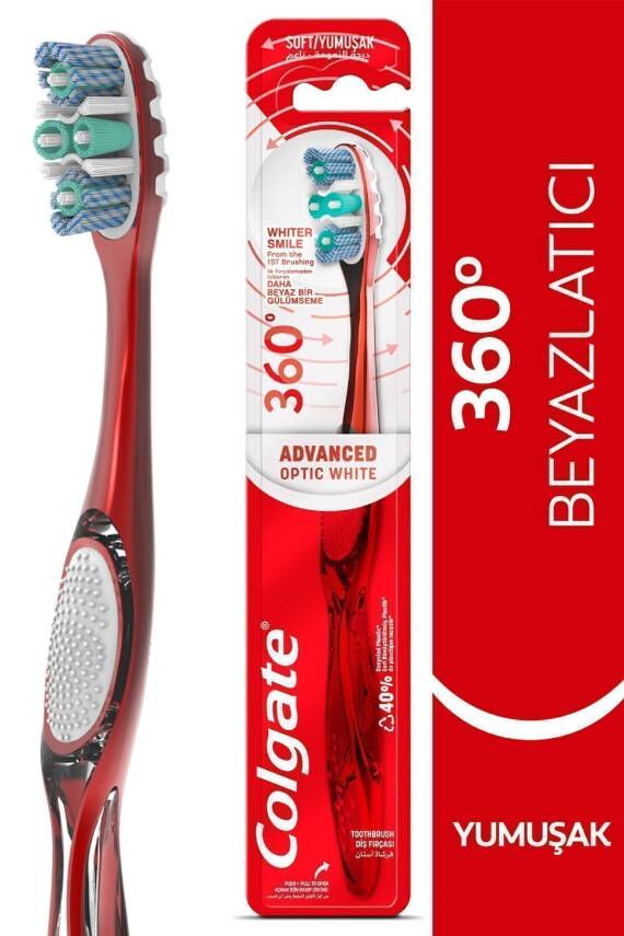 Colgate 360 Gelişmiş Optik Beyaz Yumuşak Beyazlatıcı Diş Fırçası - 1