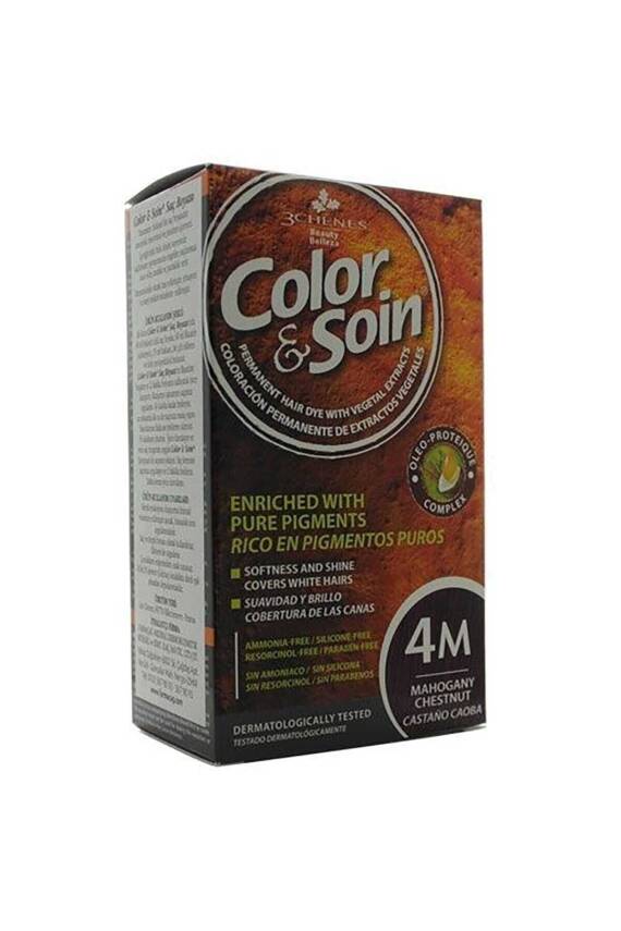 Color Soin Organik Saç Boyası 4M Maun Kestanesi -Mahogany Chestnut 3525727539383 - 1