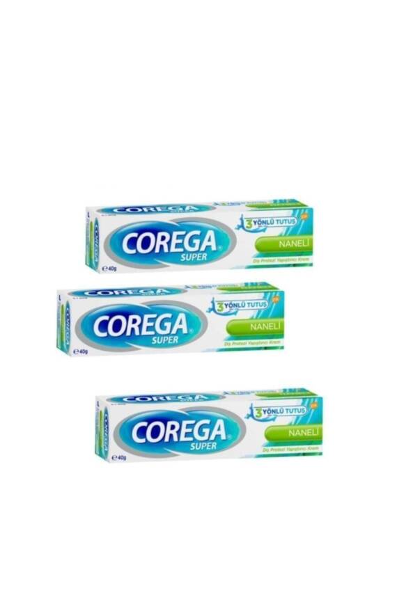 Corega Diş Protezi Yapıştırıcı Naneli Krem 40 Gr 3 Adet - 1