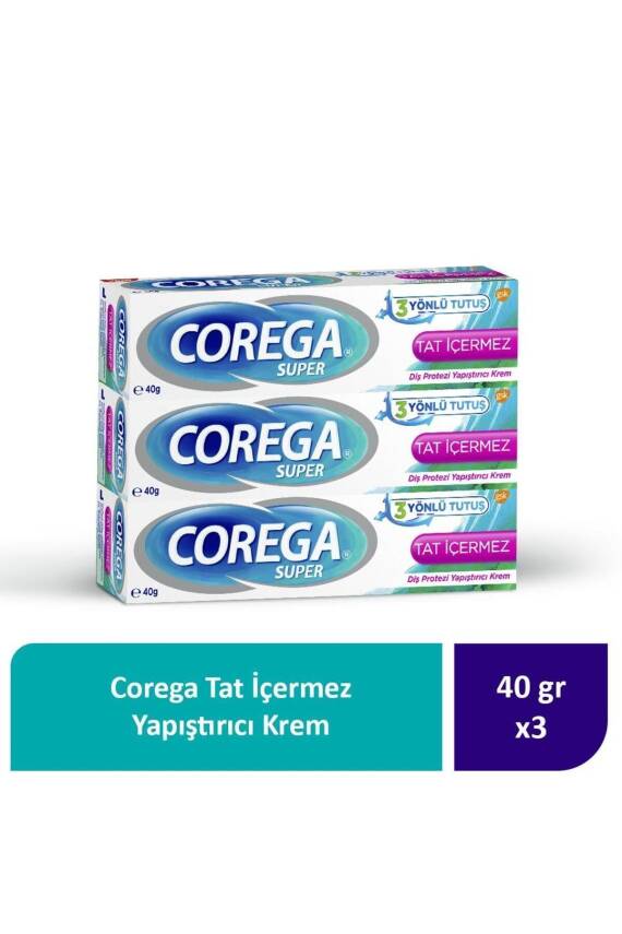 Corega Tat İçermez Yapıştırıcı Krem 40G x 3 Adet - 1