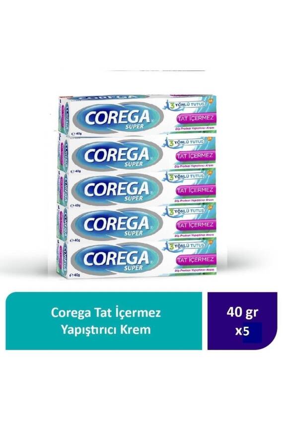 Corega Tat İçermez Yapıştırıcı Krem 40G x 5 Adet - 1