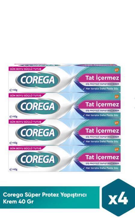 Corega Tat İçermez Yapıştırıcı Krem 40gr x 4 Adet - 1