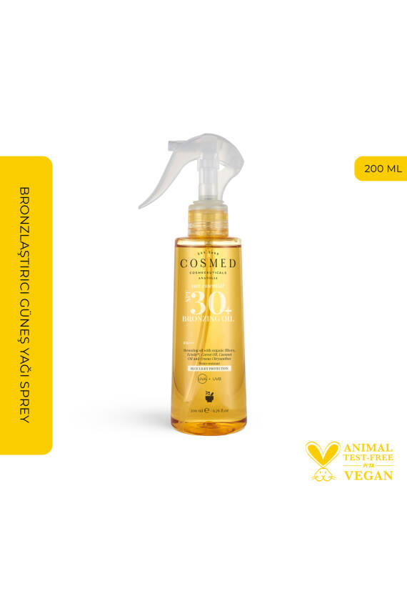 Cosmed Sun Essential Bronzing Oil Spf 30 Bronzlaştırıcı Güneş Yağı Sprey 200 ml - 1